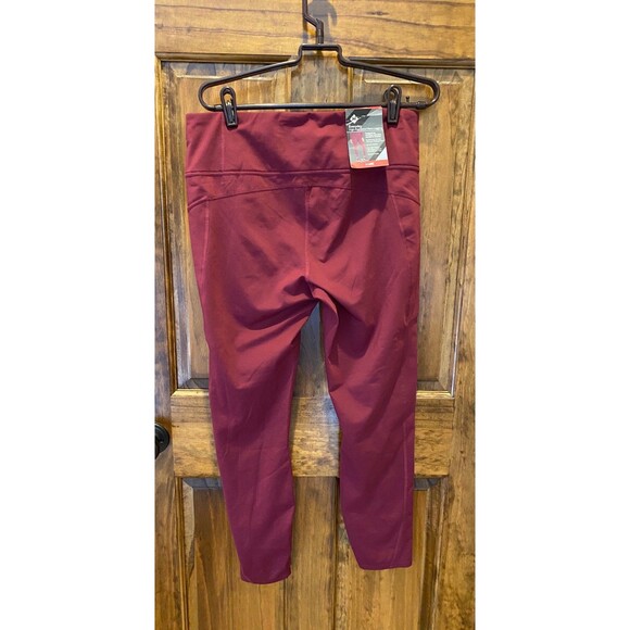 Members Mark High Rise Leggings Womens Burgundy Plus Size XL Zippered Pockets - Picture 5 of 10